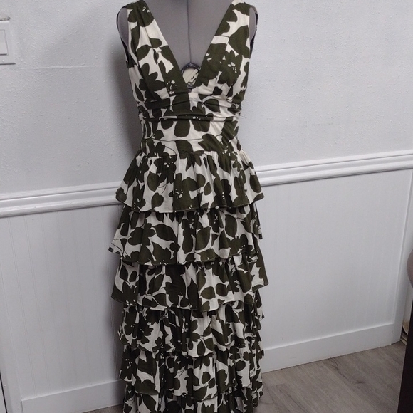 J. Crew Dresses & Skirts - J. Crew Olive and White Floral Maxi Dress Formal Event, Bohemian, Boho.